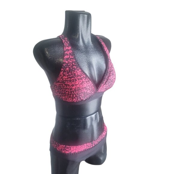 Simon Chang Black and Pink Bikini Swimsuit 10 - Picture 3 of 7